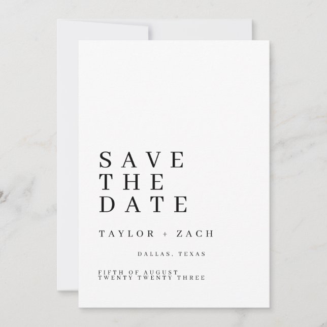 Carte de mariage simple et élégante pour annoncer  (Devant)