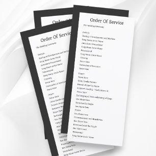 Carte de Mariage simple Gris blanc pour l'ordre de