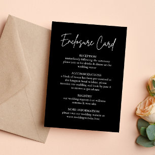 Carte de mariage supplémentaire noire en écriture