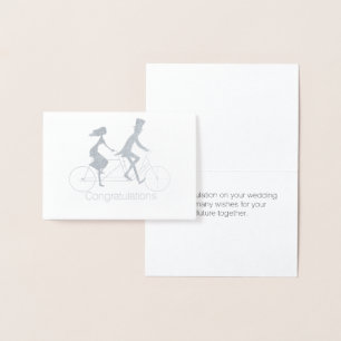 Carte de mariage tandem de vélo d'équitation de