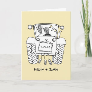 Carte de mariage Tractor Country
