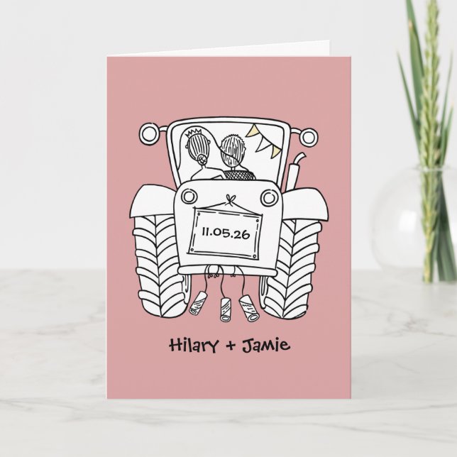 Carte de mariage Tractor Country (Devant)