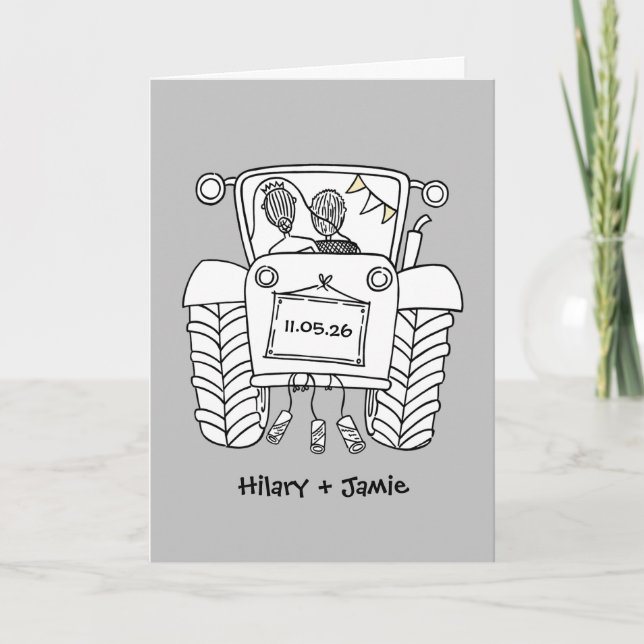 Carte de mariage Tractor Country (Devant)