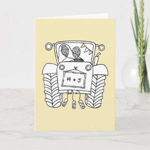 Carte de mariage Tractor Country