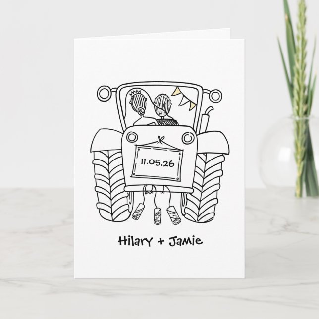 Carte de mariage Tractor Country (Devant)