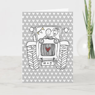 Carte de mariage Tractor Country