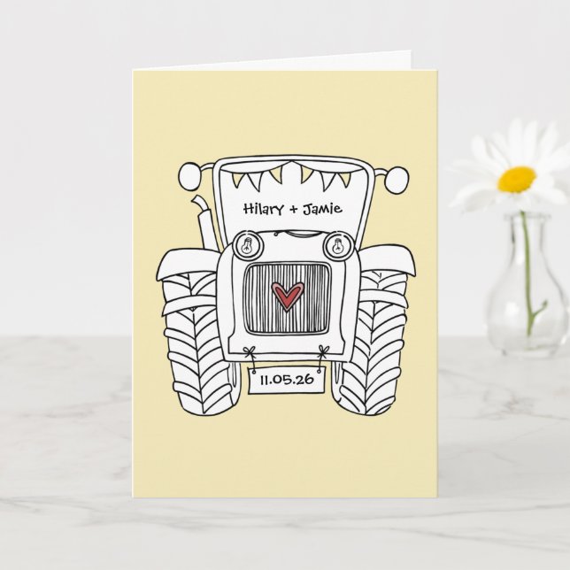 Carte de mariage Tractor Country (Petite plante)