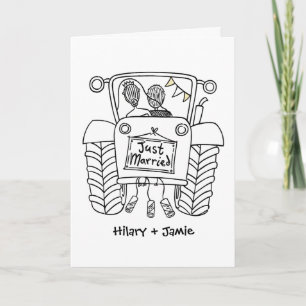 Carte de mariage Tractor Country