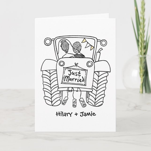Carte de mariage Tractor Country (Devant)