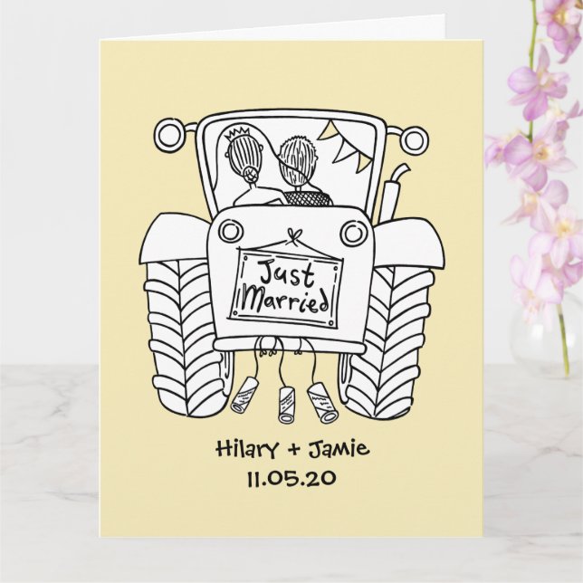 Carte de mariage Tractor Country (Orchidée)