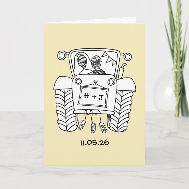Carte de mariage Tractor Country (Devant)