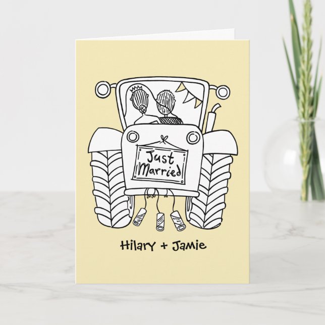 Carte de mariage Tractor Country (Devant)