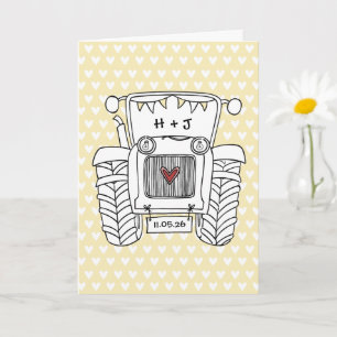 Carte de mariage Tractor Country