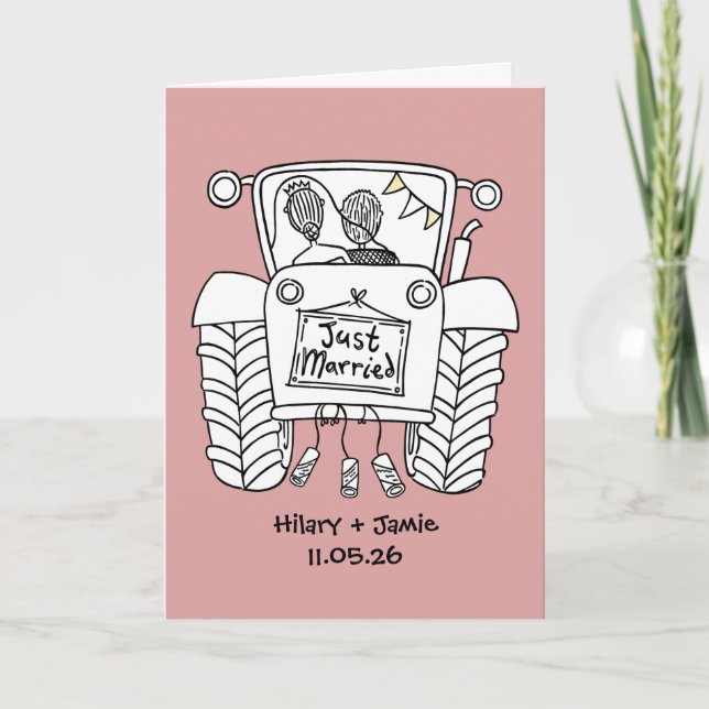 Carte de mariage Tractor Country (Devant)
