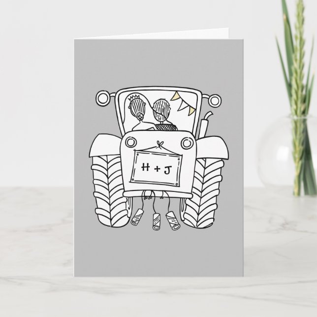 Carte de Mariage Tractor Country (Devant)