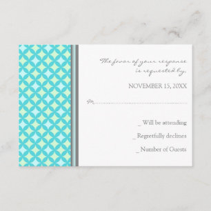 Carte de Mariage Turquoise gris Motif de la Monnai