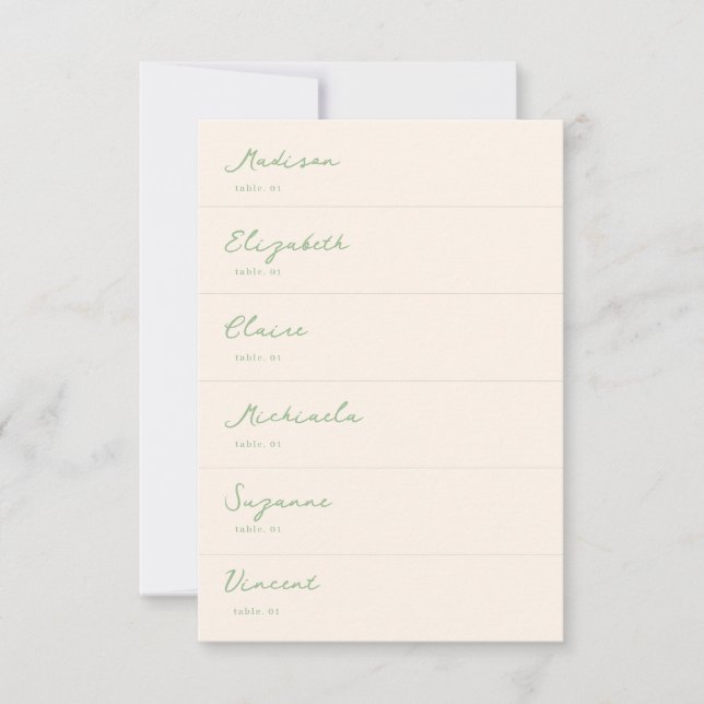 Carte de Mariage verte tirée à la main do-it-yours (Devant)