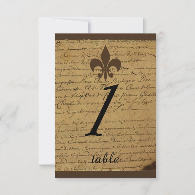 Carte de Mariage vintage Fleur de Lis (Devant)