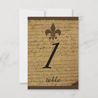 Carte de Mariage vintage Fleur de Lis
