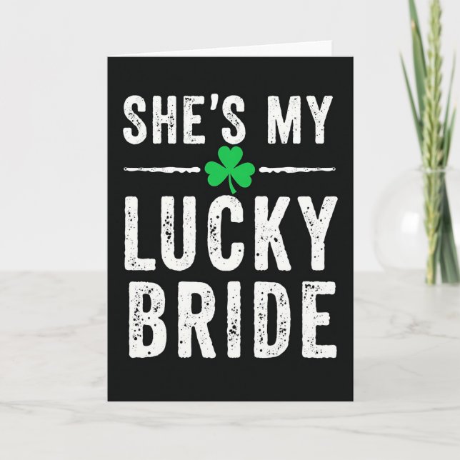 Carte de mariée Lucky Shamrock (Devant)