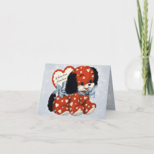 Carte de marionnettes Valentine vintage pour enfan