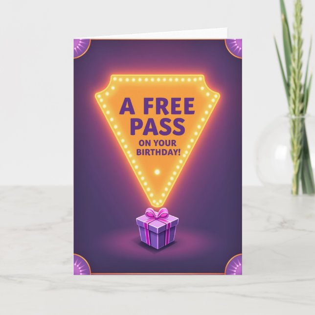 Carte de marquise d'anniversaire dorée (Devant)