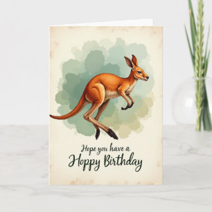 Carte de marsupial joyeux qui saute