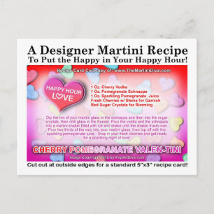 Carte de Martini de la Saint-Valentin à la Cerise