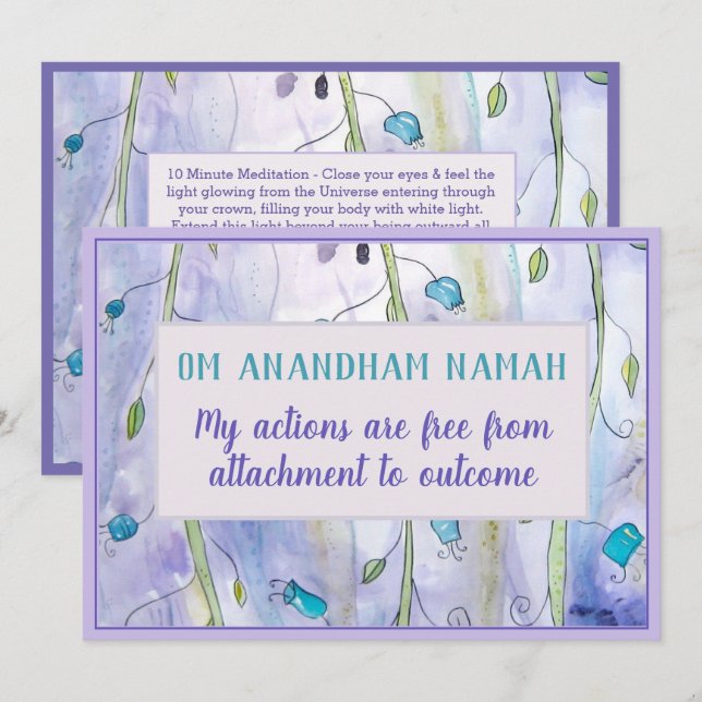 Carte de méditation Mantra et Affirmation (Devant / Derrière)