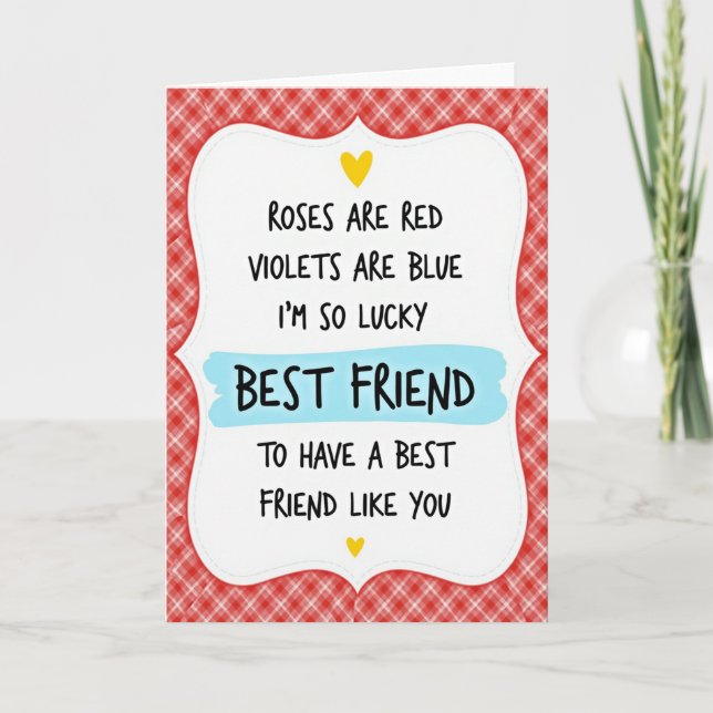 Carte de meilleure amie chanceuse (Devant)