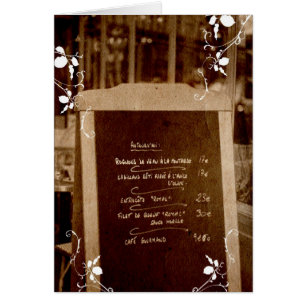 Carte de menu