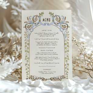 Carte de menu à l'aquarelle Élégance Victorienne R