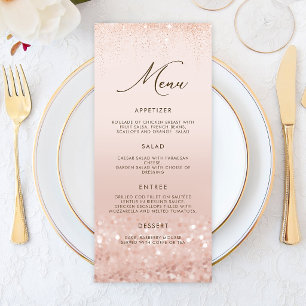 Carte de menu Anniversaire 30 ans Rose Gold Glitte
