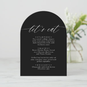 Carte de menu Arché Noir & Blanc Moderne Mangeons