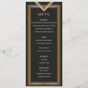 Carte de menu Art Déco des années 20   Fête inspir