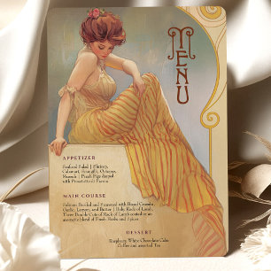 Carte de menu Art Nouveau