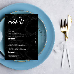 Carte de menu Black Elegant Wedding Table