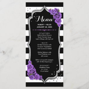 Carte de menu Black Purple White Silver