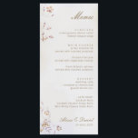 Carte de menu Boho Floral Mariage<br><div class="desc">Cette carte de menu Boho Floral Mariage propose des fleurs sauvages solides, des noms de script et des types de polices classiques. Les fleurs de printemps font de cet invitation bohème. Parfait pour un mariage d'inspiration vintage, un mariage dans le jardin extérieur ou un mariage classique et intemporel. Cliquez sur...</div>