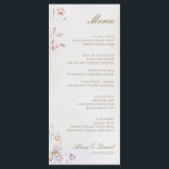 Carte de menu Boho Floral Mariage<br><div class="desc">Cette carte de menu Boho Floral Mariage propose des fleurs sauvages solides, des noms de script et des types de polices classiques. Les fleurs de printemps font de cet invitation bohème. Parfait pour un mariage d'inspiration vintage, un mariage dans le jardin extérieur ou un mariage classique et intemporel. Cliquez sur...</div>