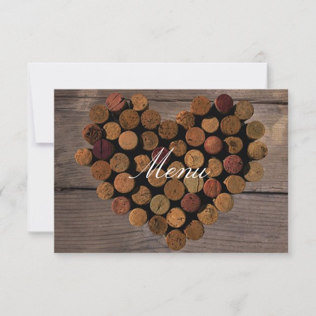Carte de menu Bouchon de vin #2 (Devant)