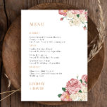 Carte de menu Bouquet de roses Peony<br><div class="desc">Conçu pour se coordonner avec notre Collection Rose Peony, cette carte de menu propose de superbes bouquets de rose et de pivoine sur arrière - plan blanc avec texte classique. Les couleurs vives des roses sur arrière - plan noir rendent la carte attrayante et unique. Pour une personnalisation plus avancée...</div>