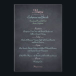 Carte de menu Chalkboard Look Mariage<br><div class="desc">Ajoutez un look rustique à votre événement avec cette collection Chalkboard Look. Disponible dans différentes typographies.</div>