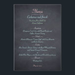 Carte de menu Chalkboard Look Mariage<br><div class="desc">Ajoutez un look rustique à votre événement avec cette collection Chalkboard Look. Disponible dans différentes typographies.</div>