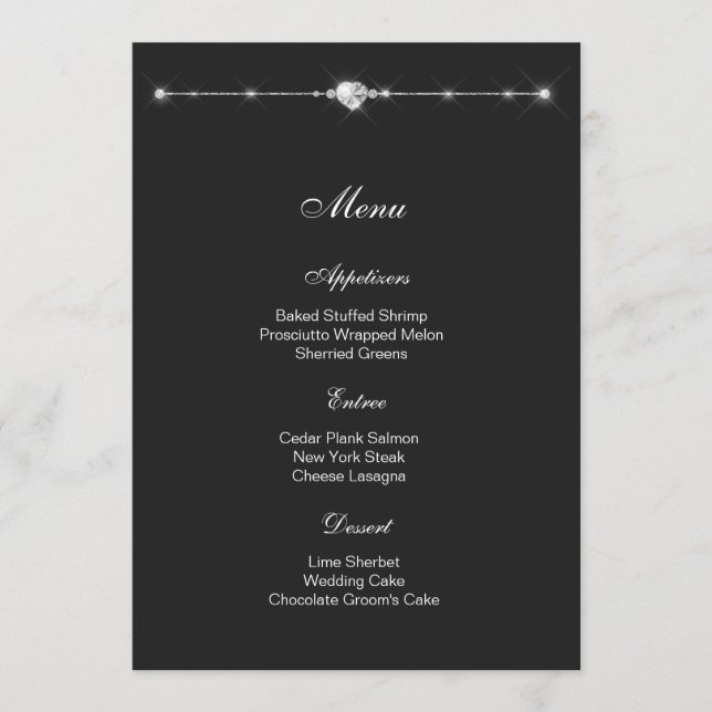 Carte de menu Cœur de Diamant (Devant)