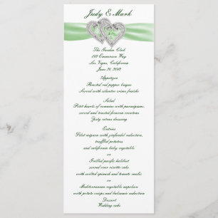 Carte de menu Coeurs de chaux personnalisés