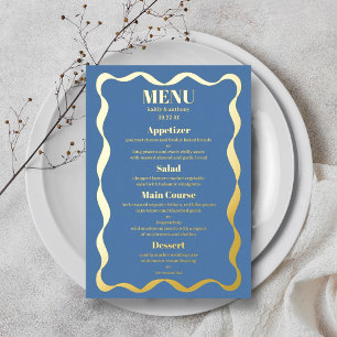 Carte de menu Coquette Bow Retro Mariage Real Foil