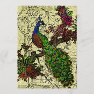 Carte de menu Customisée Peacock vintage