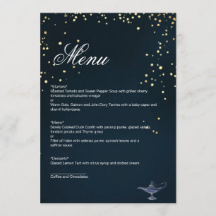 CARTE DE MENU D'ALADDIN