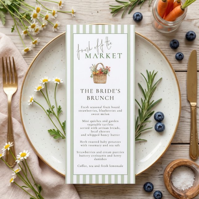 Carte de menu de Baby Shower de mariage Brunche de (Créateur téléchargé)